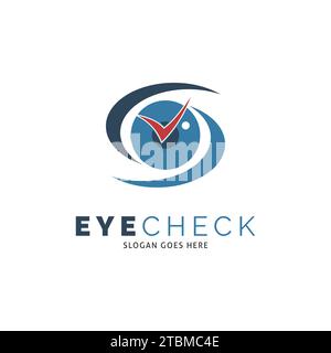 Eye Check Mark Icon Vector Logo Template Illustration Design Stock Vector