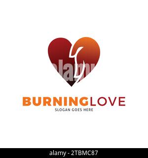 Burning Love Icon Vector Logo Template Illustration Design Stock Vector