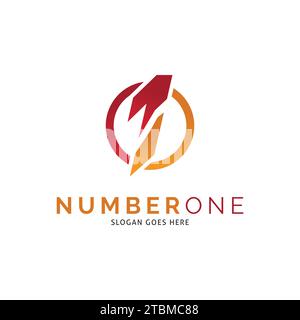 Number One Icon Vector Logo Template Illustration Design Stock Vector