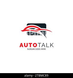 Auto Talk or Car Chat Icon Vector Logo Template Illustration Design Stock Vector