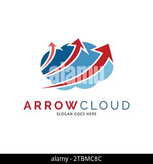 Arrow Cloud Icon Vector Logo Template Illustration Design Stock Vector