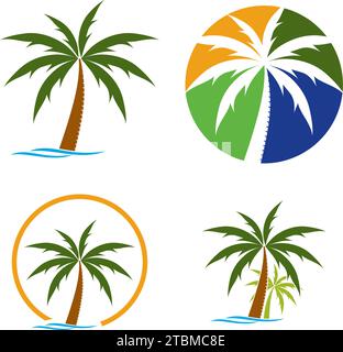 is a symbol associated with nature, especially beaches, sea, water, coconut, coconut trees Stock Vector