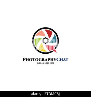 Photography Chat Logo Icon Design Template Elements Stock Vector