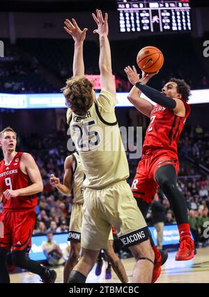 December 6, 2023: Wake Forest sophomore Kevin Miller (0) celebrates ...