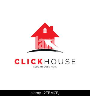 Click House Icon Vector Logo Template Illustration Design Stock Vector