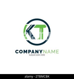 Initial Letter KT Circle Icon Vector Logo Template Illustration Design Stock Vector