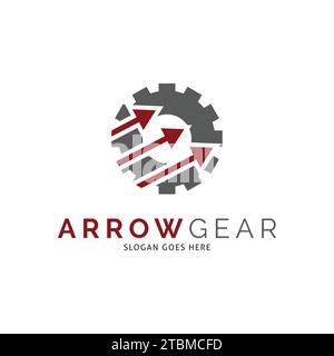 Arrow Gear Icon Vector Logo Template Illustration Design Stock Vector
