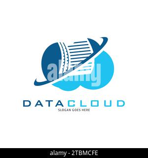 Data Cloud Icon Vector Logo Template Illustration Design Stock Vector