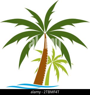 is a symbol associated with nature, especially beaches, sea, water, coconut, coconut trees Stock Vector