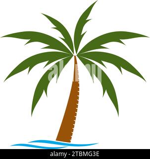 is a symbol associated with nature, especially beaches, sea, water, coconut, coconut trees Stock Vector