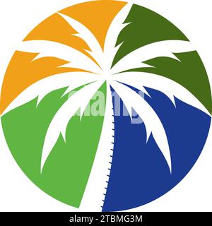 is a symbol associated with nature, especially beaches, sea, water, coconut, coconut trees Stock Vector