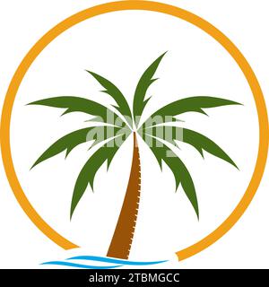 is a symbol associated with nature, especially beaches, sea, water, coconut, coconut trees Stock Vector