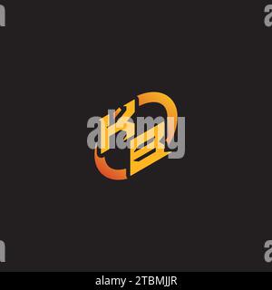 BK combination letter unique initials logo esport for gaming team, youtube, twitch Stock Vector