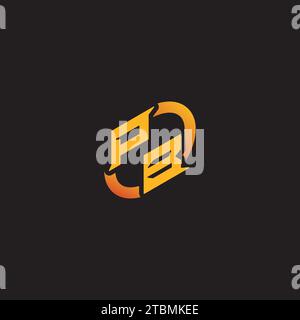 BP combination letter unique initials logo esport for gaming team, youtube, twitch Stock Vector