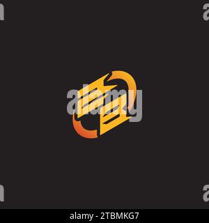 BZ combination letter unique initials logo esport for gaming team, youtube, twitch Stock Vector
