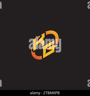 GK combination letter unique initials logo esport for gaming team, youtube, twitch Stock Vector