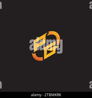 GP combination letter unique initials logo esport for gaming team, youtube, twitch Stock Vector