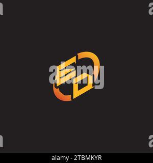 DE combination letter unique initials logo esport for gaming team, youtube, twitch Stock Vector