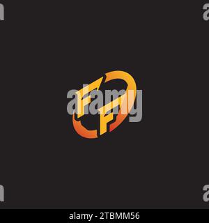 FF combination letter unique initials logo esport for gaming team, youtube, twitch Stock Vector