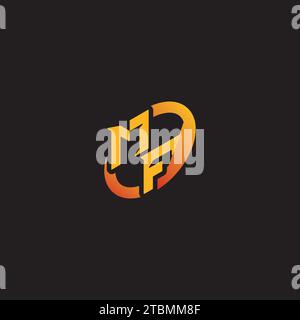 FM combination letter unique initials logo esport for gaming team, youtube, twitch Stock Vector