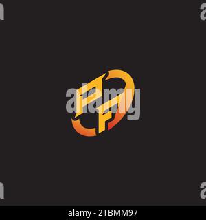 FP combination letter unique initials logo esport for gaming team, youtube, twitch Stock Vector