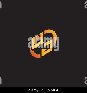 JU combination letter unique initials logo esport for gaming team, youtube, twitch Stock Vector