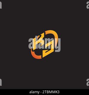 JK combination letter unique initials logo esport for gaming team, youtube, twitch Stock Vector