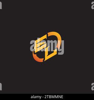 LE combination letter unique initials logo esport for gaming team, youtube, twitch Stock Vector