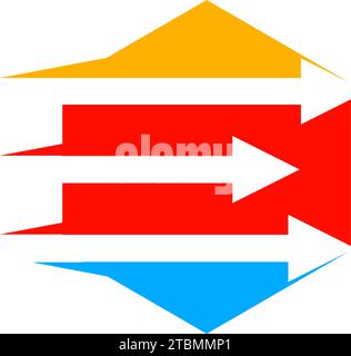 is a symbol associated with polygons and arrows Stock Vector