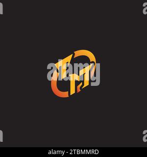 MT combination letter unique initials logo esport for gaming team, youtube, twitch Stock Vector