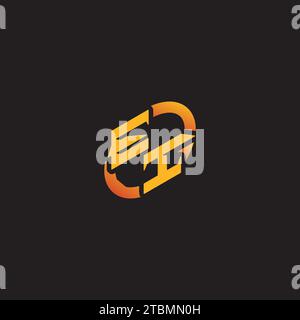 IE combination letter unique initials logo esport for gaming team, youtube, twitch Stock Vector