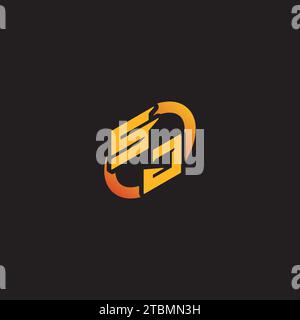 JS combination letter unique initials logo esport for gaming team, youtube, twitch Stock Vector
