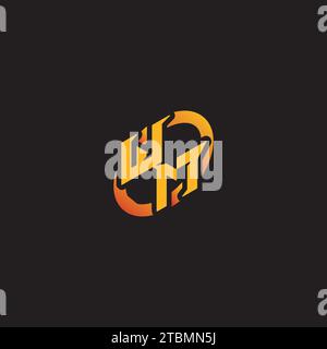 MW combination letter unique initials logo esport for gaming team, youtube, twitch Stock Vector