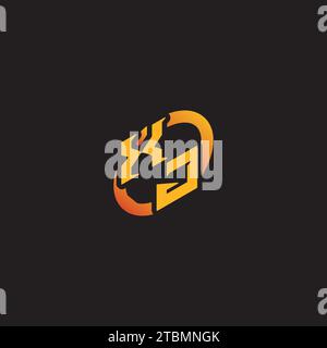JX combination letter unique initials logo esport for gaming team, youtube, twitch Stock Vector