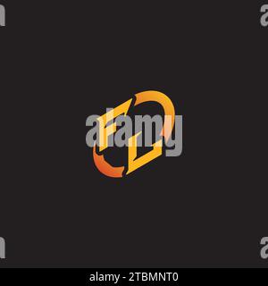LF combination letter unique initials logo esport for gaming team, youtube, twitch Stock Vector