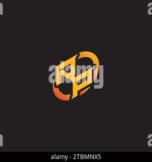 PR combination letter unique initials logo esport for gaming team, youtube, twitch Stock Vector