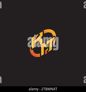 MK combination letter unique initials logo esport for gaming team, youtube, twitch Stock Vector