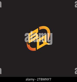 QB combination letter unique initials logo esport for gaming team, youtube, twitch Stock Vector