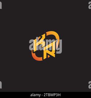 RK combination letter unique initials logo esport for gaming team, youtube, twitch Stock Vector