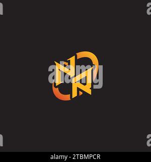 RN combination letter unique initials logo esport for gaming team, youtube, twitch Stock Vector
