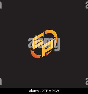 PE combination letter unique initials logo esport for gaming team, youtube, twitch Stock Vector