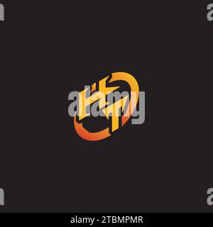 TH combination letter unique initials logo esport for gaming team, youtube, twitch Stock Vector