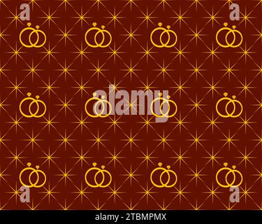 anniversary pattern background shaped stars and diamond ring Stock Vector