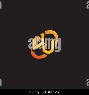 VU combination letter unique initials logo esport for gaming team, youtube, twitch Stock Vector