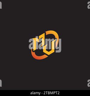 VM combination letter unique initials logo esport for gaming team, youtube, twitch Stock Vector