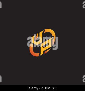 PV combination letter unique initials logo esport for gaming team, youtube, twitch Stock Vector