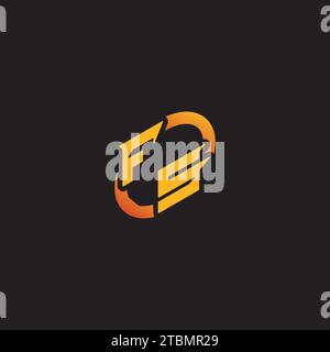 SF combination letter unique initials logo esport for gaming team, youtube, twitch Stock Vector