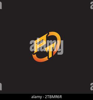 TP combination letter unique initials logo esport for gaming team, youtube, twitch Stock Vector