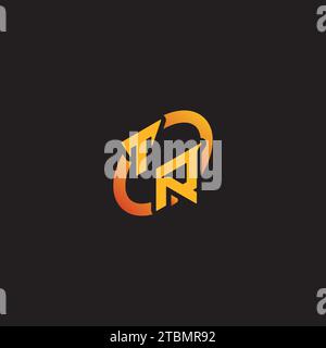 RT combination letter unique initials logo esport for gaming team, youtube, twitch Stock Vector