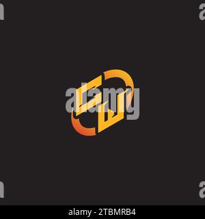 WC combination letter unique initials logo esport for gaming team, youtube, twitch Stock Vector